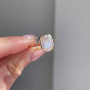 Handmade Cushion Moissanite Promise Ring